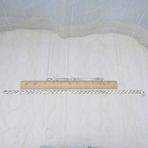 Sterling Silver Bracelet and Necklace 18 Inch 6 Strand Braided Herringbone - Picture 3 of 6